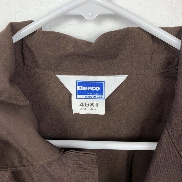 Berco Work Apparel Vintage Brown Work Coveralls Short Sleeve Made in USA 46XT - Picture 3 of 8